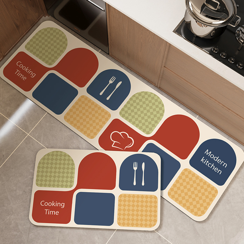 Home Cooking Made Easy - Modern Kitchen Mat Set Non Slip